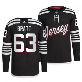 New Jersey Devils Trikot Jesper Bratt 63 Adidas Schwarz Ausweich Authentic - Herren